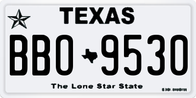 TX license plate BBO9530