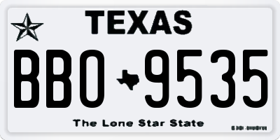TX license plate BBO9535