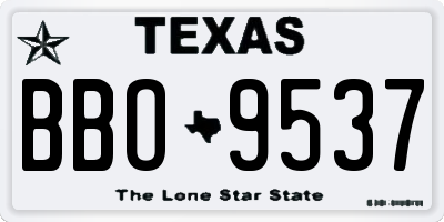 TX license plate BBO9537