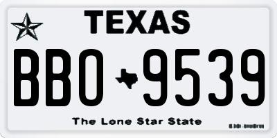 TX license plate BBO9539