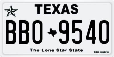 TX license plate BBO9540
