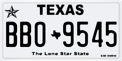 TX license plate BBO9545