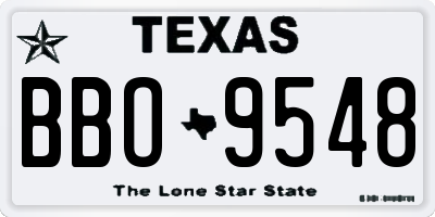 TX license plate BBO9548