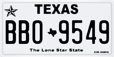 TX license plate BBO9549