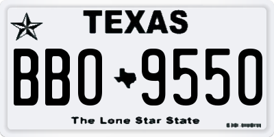 TX license plate BBO9550