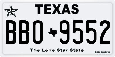 TX license plate BBO9552