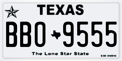 TX license plate BBO9555