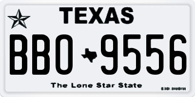 TX license plate BBO9556