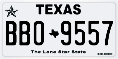TX license plate BBO9557