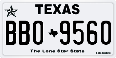 TX license plate BBO9560