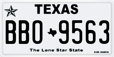 TX license plate BBO9563