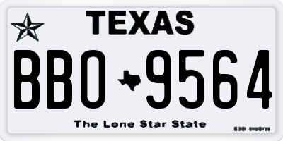 TX license plate BBO9564