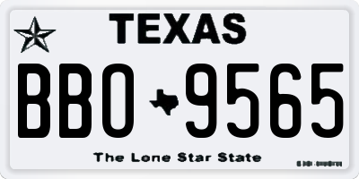 TX license plate BBO9565