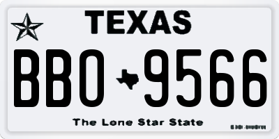 TX license plate BBO9566