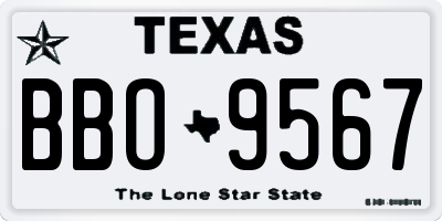 TX license plate BBO9567