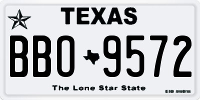 TX license plate BBO9572