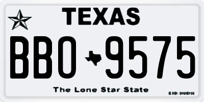 TX license plate BBO9575