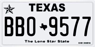 TX license plate BBO9577
