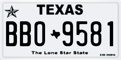 TX license plate BBO9581