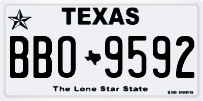 TX license plate BBO9592