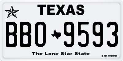 TX license plate BBO9593