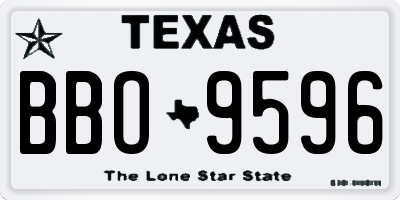TX license plate BBO9596