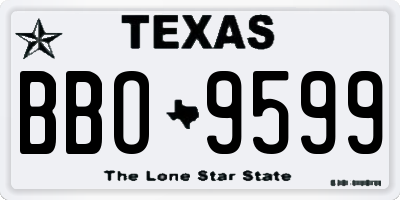 TX license plate BBO9599