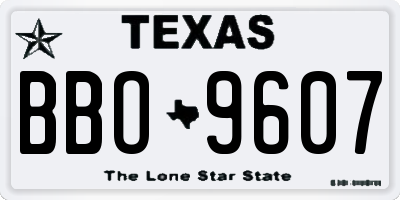 TX license plate BBO9607