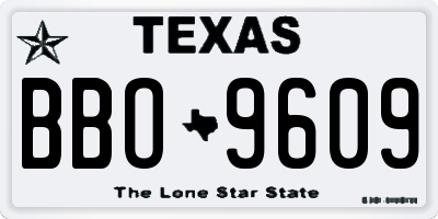 TX license plate BBO9609