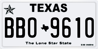 TX license plate BBO9610