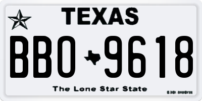 TX license plate BBO9618