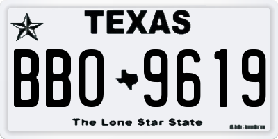 TX license plate BBO9619