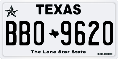 TX license plate BBO9620