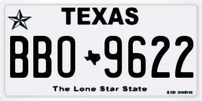 TX license plate BBO9622