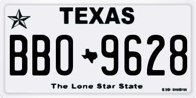 TX license plate BBO9628