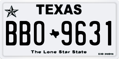 TX license plate BBO9631