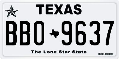 TX license plate BBO9637