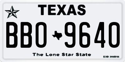 TX license plate BBO9640