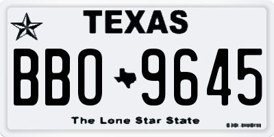 TX license plate BBO9645