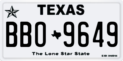 TX license plate BBO9649
