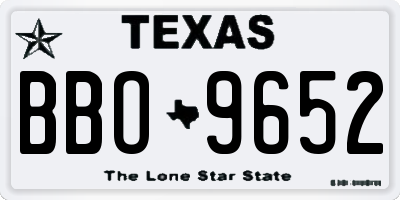 TX license plate BBO9652