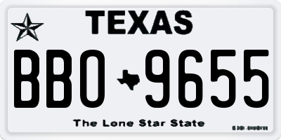 TX license plate BBO9655