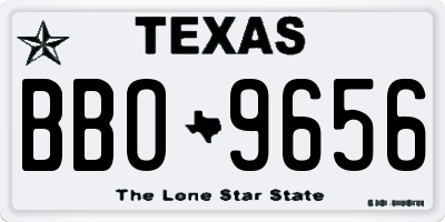 TX license plate BBO9656