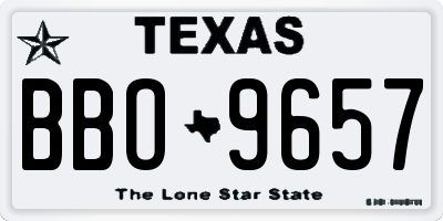 TX license plate BBO9657