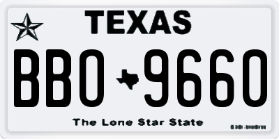TX license plate BBO9660