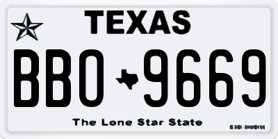 TX license plate BBO9669