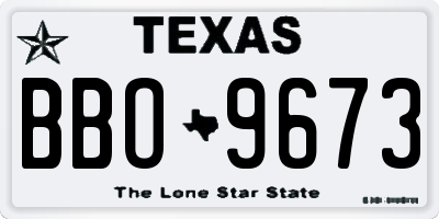 TX license plate BBO9673