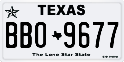 TX license plate BBO9677