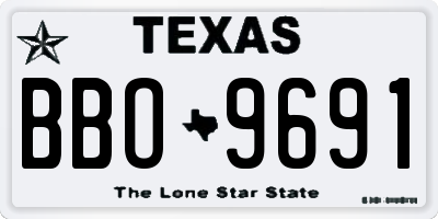 TX license plate BBO9691