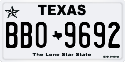 TX license plate BBO9692